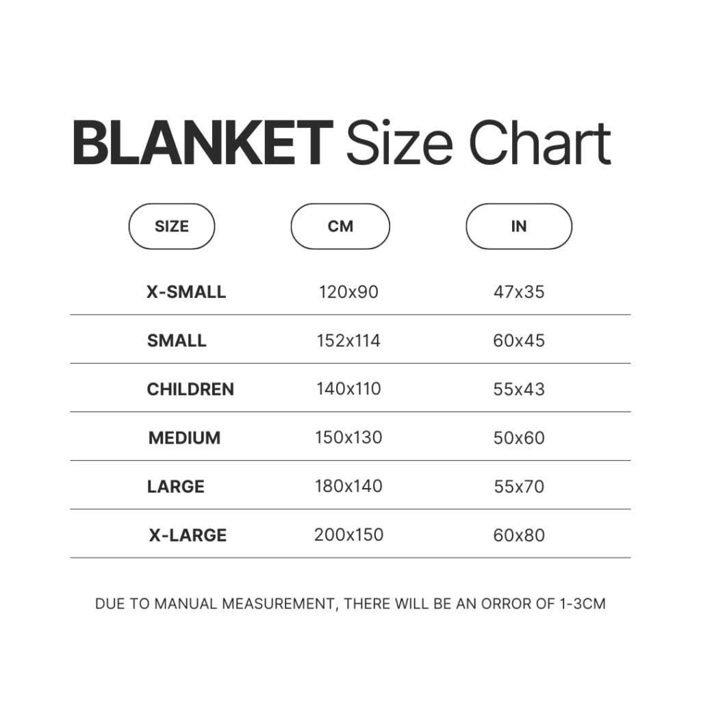 Blanket Size Chart - Ken Carson Merch