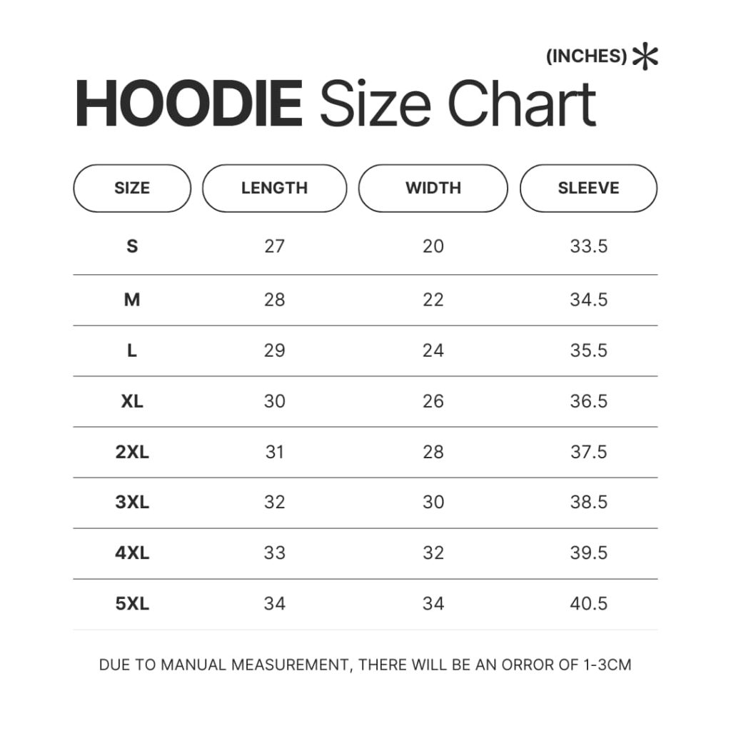 Hoodie Size Chart - Ken Carson Merch