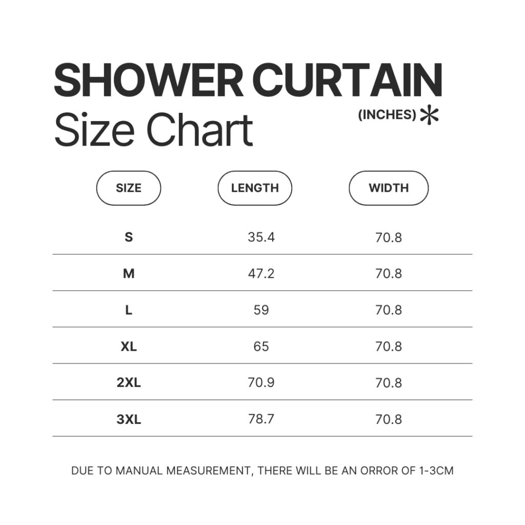 Shower Curtain Size Chart - Ken Carson Merch