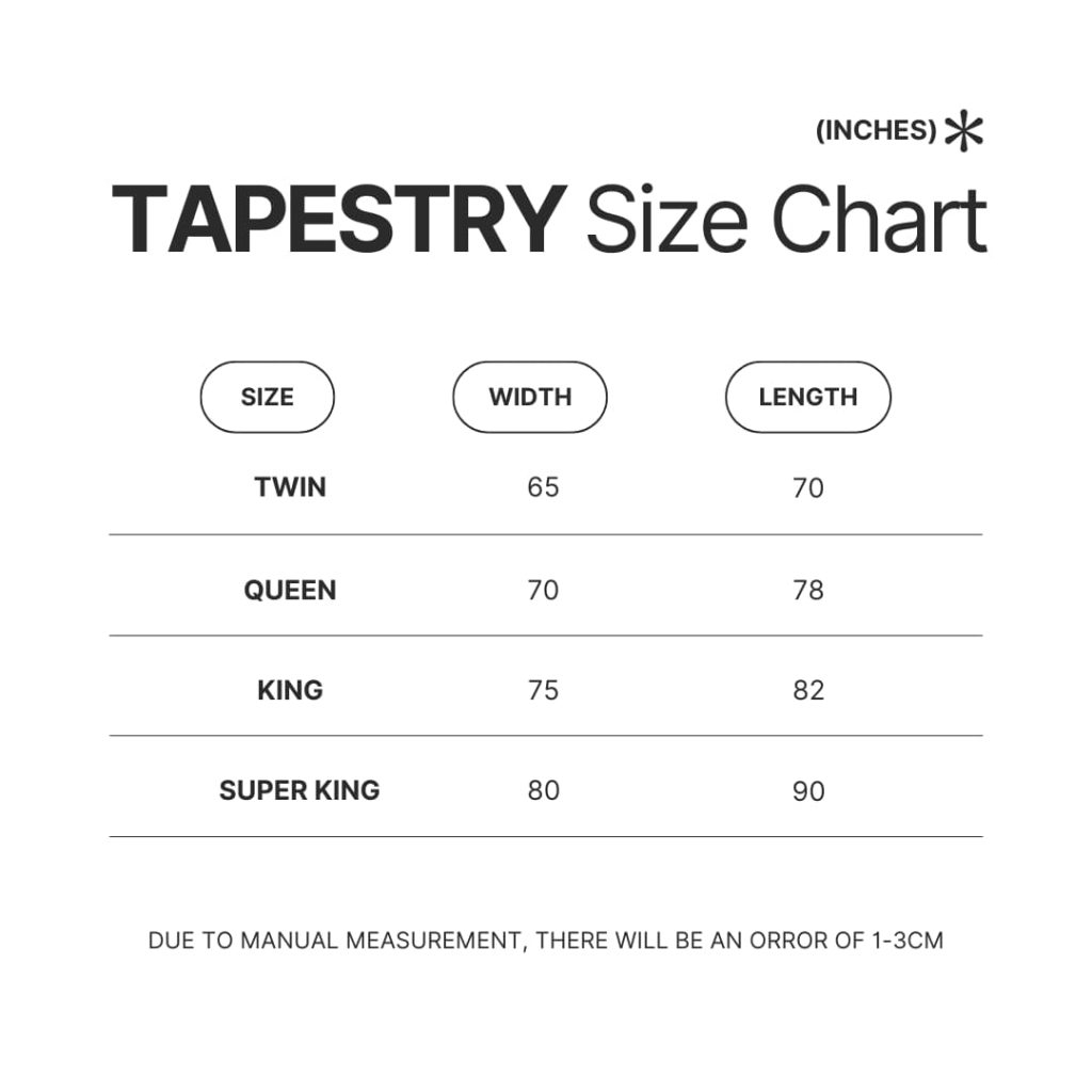 Tapestry Size Chart - Ken Carson Merch